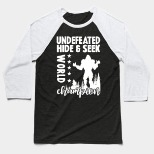 Retro Bigfoot Hide & Seek World Champion Baseball T-Shirt